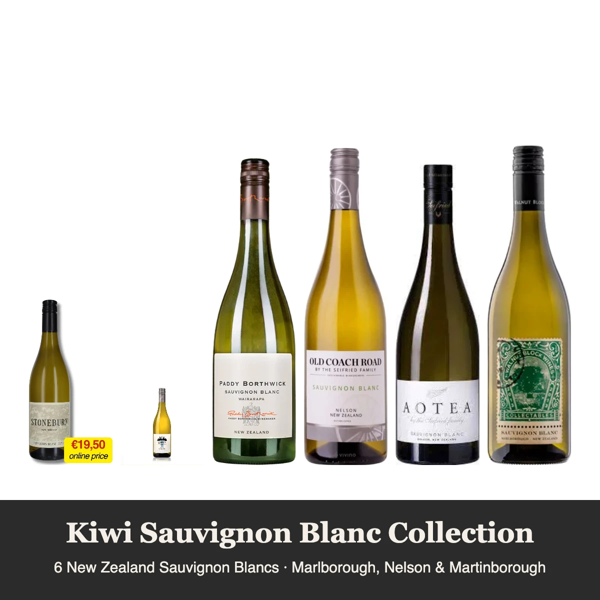 New Zealand Sauvignon Blanc mixed case of 6: Stoneburn, Rabbit Island, Paddy Borthwick, Old Coach Road, Aotea and Walnut Block New Zealand Sauvignon Blanc mixed case of 6: Stoneburn, Rabbit Island, Paddy Borthwick, Old Coach Road, Aotea and Walnut Block